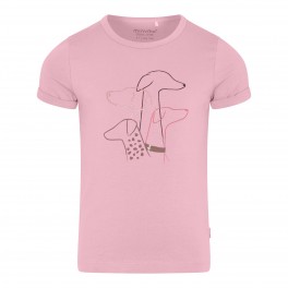 Minymo - T-shirt med hund, rosa